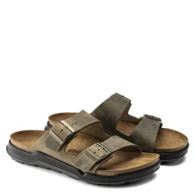 Tensile Weave Upper Classic Style Fashion-forward style Birkenstock Men's Arizona Cross Town Oiled Leather in Faded Khaki