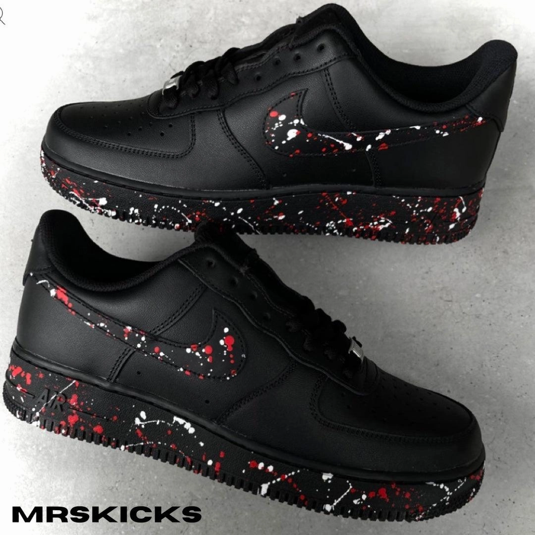 Coastal vibe Custom Red Splash Airforce 1
