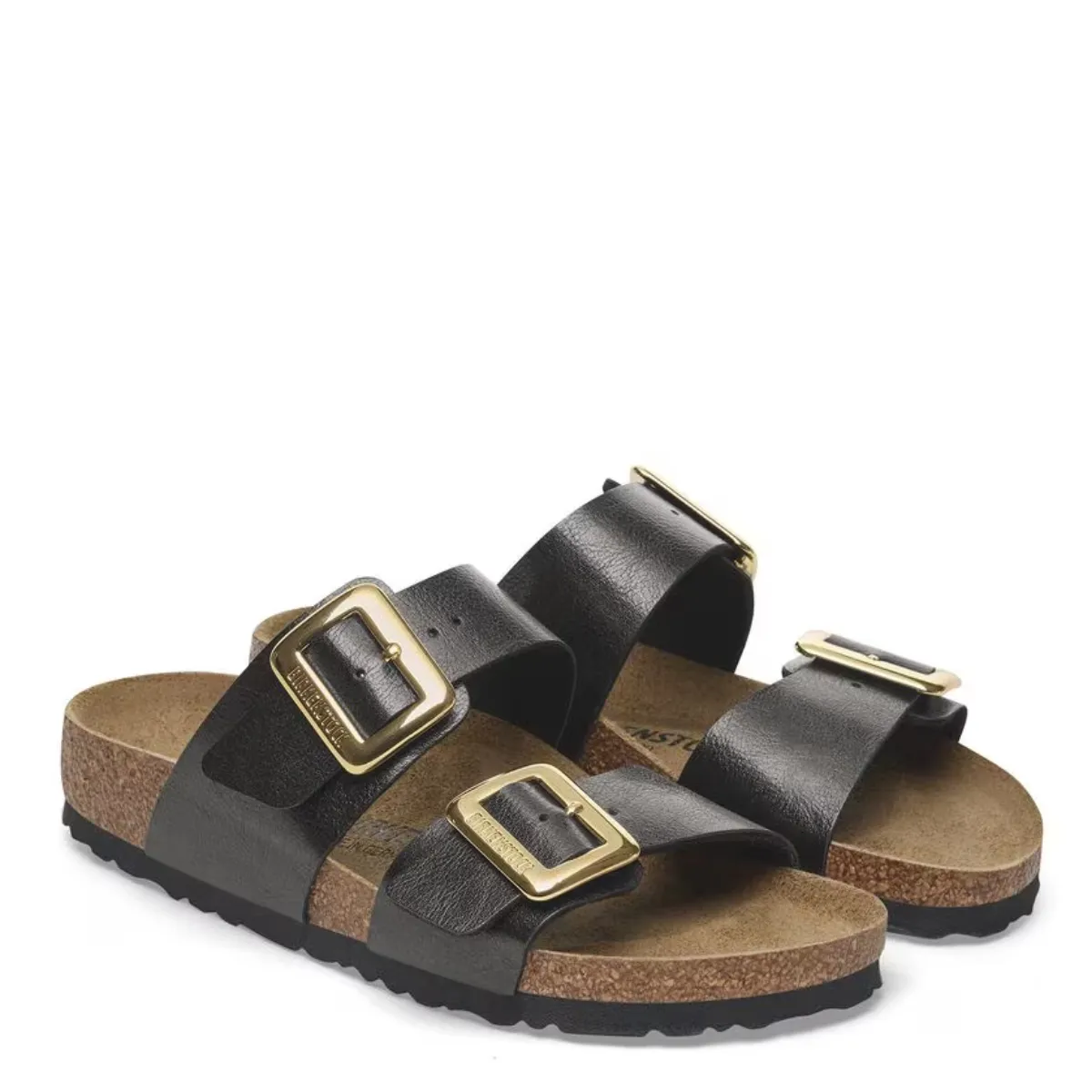 Calm Mood Soft Lining Fashionable Comfort Birkenstock Women's Sydney Luxe Buckle Birko-Flor in Graceful Licorice