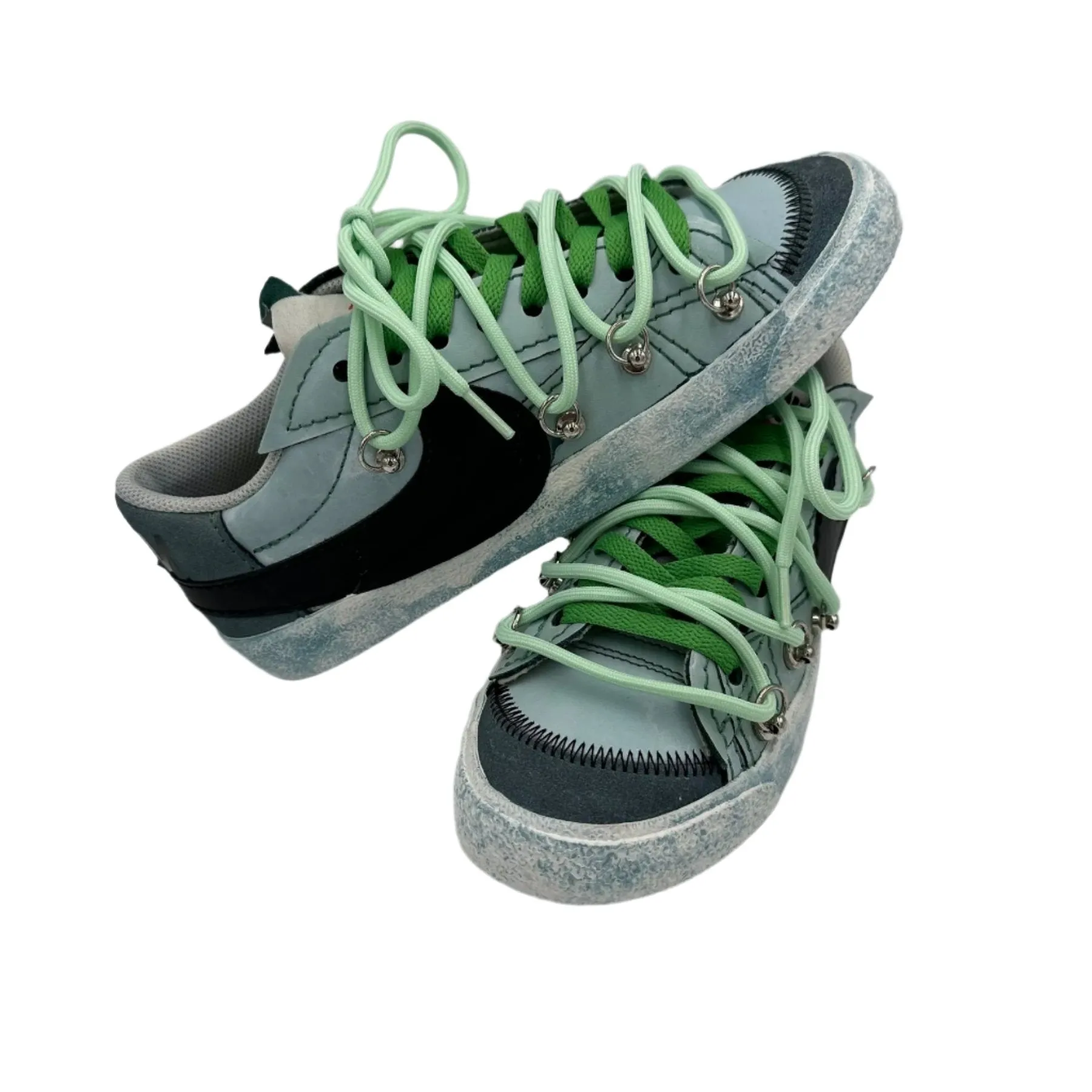 Nike Blazer Low '77 Jumbo Blue ??Over Laces Water Green?? Garden Walk Cotton Touch