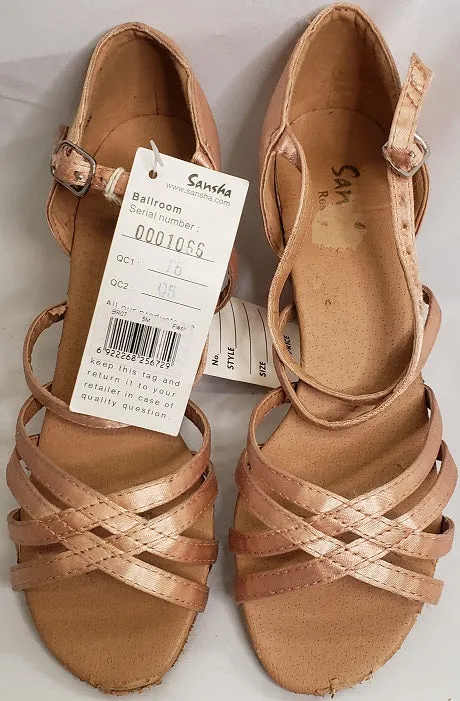 mesh construction 2.5" Rosa -- Flare Heel Latin Sandal