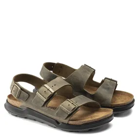 Thermoplastic Polyurethane Plate Flex Move Birkenstock Men's Milano CT Oiled Leather in Faded Khaki