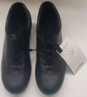 Shine Silver Bobbie II -- Unisex Premier Tap Oxford -- Black