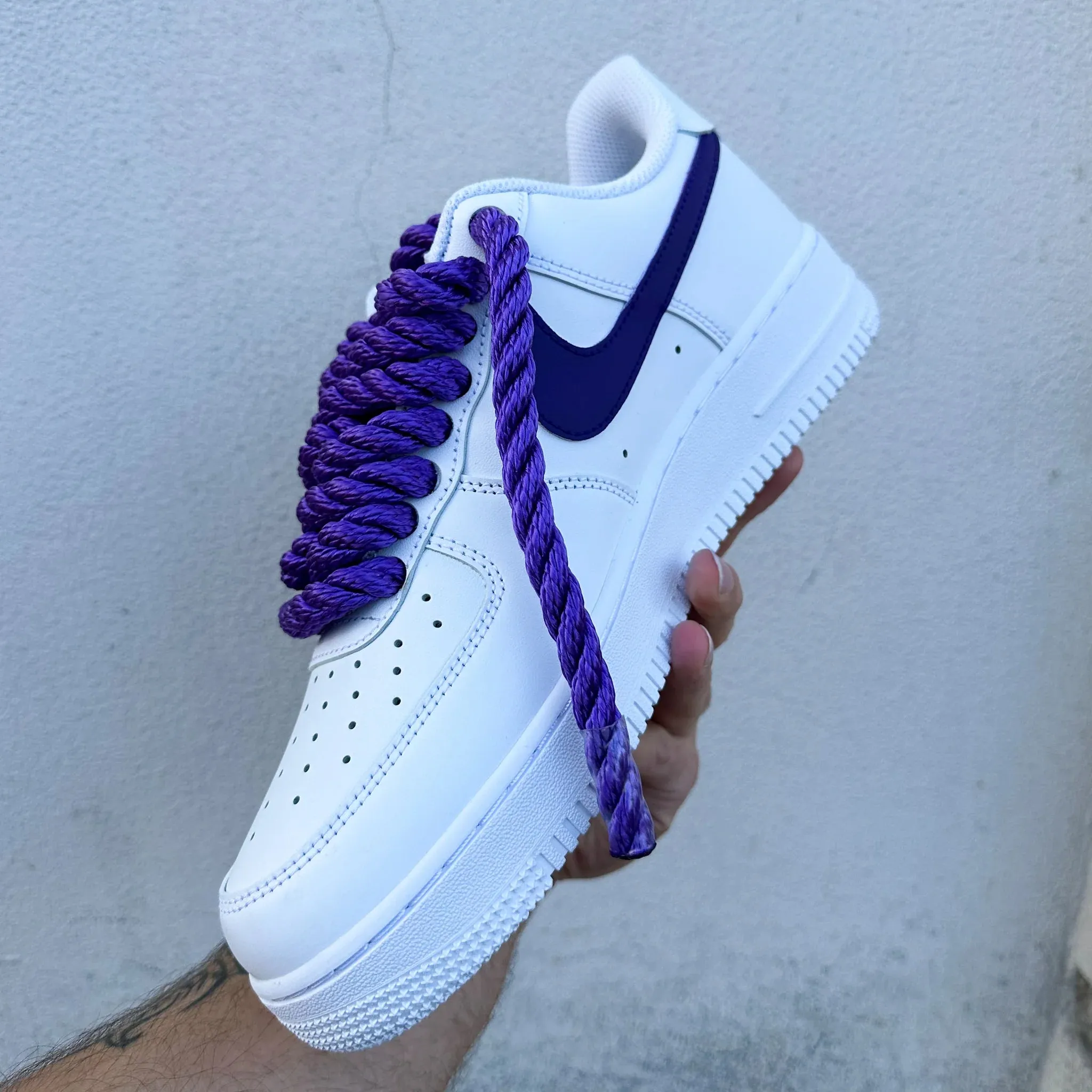 Durable Construction Nike Air Force 1 ??Matching Rope & Swoosh" Purple
