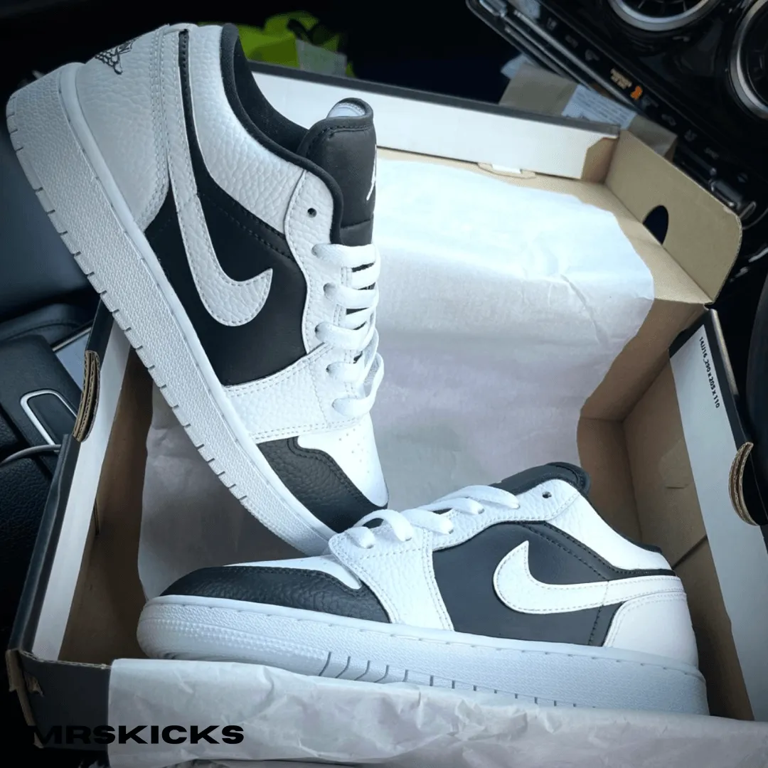 Custom Black Panda Jordan 1 Low On Trend Airport Easy