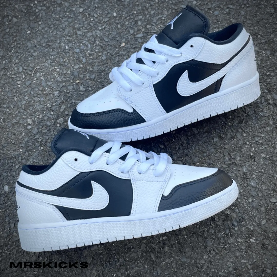 Bold Tone construction Custom Black Panda Jordan 1 Low