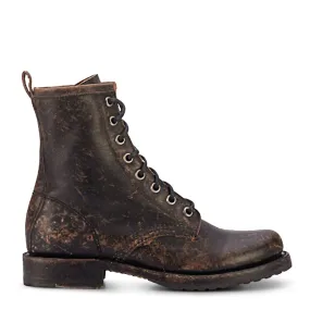 Soul Step Frye Women's Veronica Combat in Black/Brush Off Full Grain Dressy