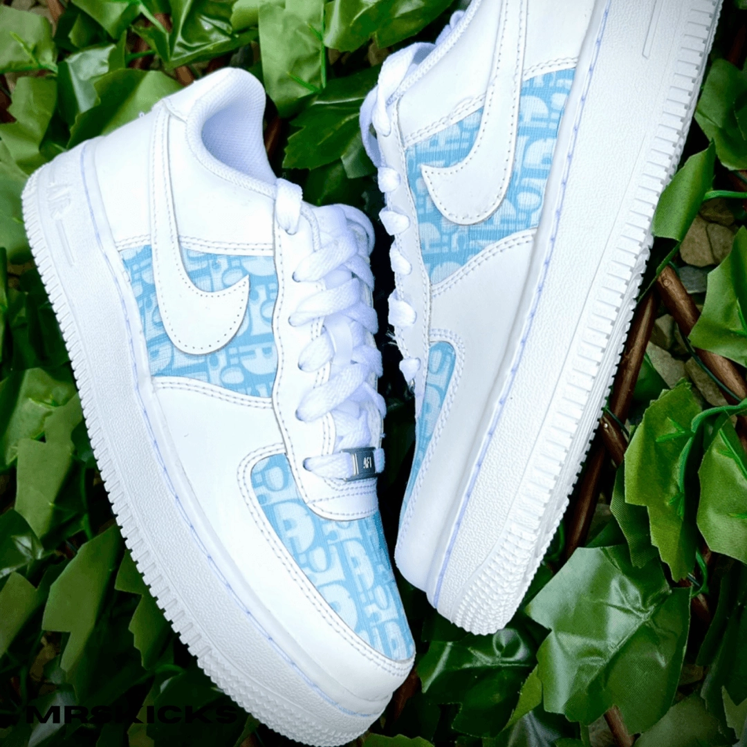Custom Baby Blue CD Airforce 1 Versatile Soft Lining