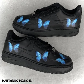 Bounce Edge Work Custom Black Butterfly Airforce 1