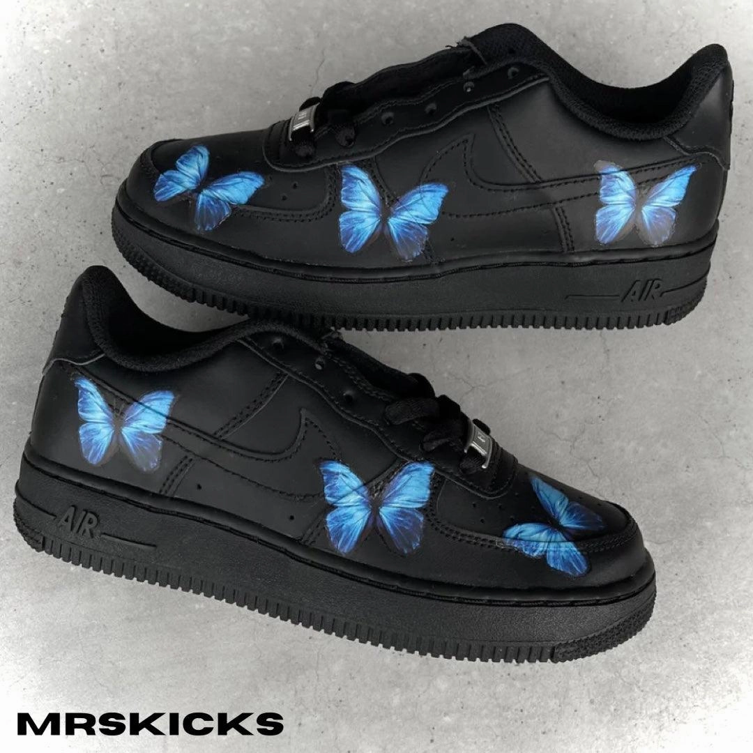 Custom Black Butterfly Airforce 1 Cool Pop