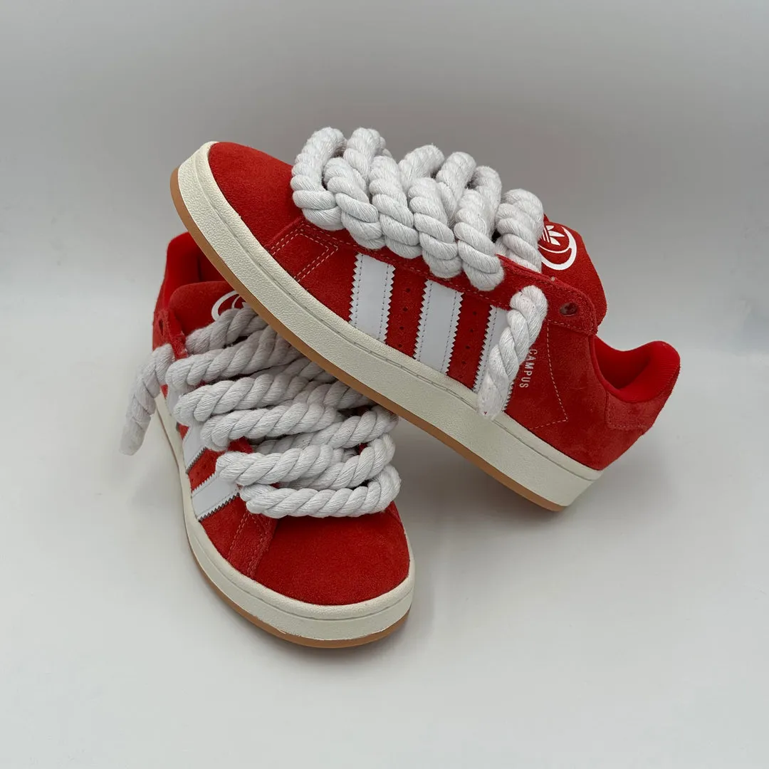 Mind Ease Adidas Campus 00s Red "Rope Laces" White