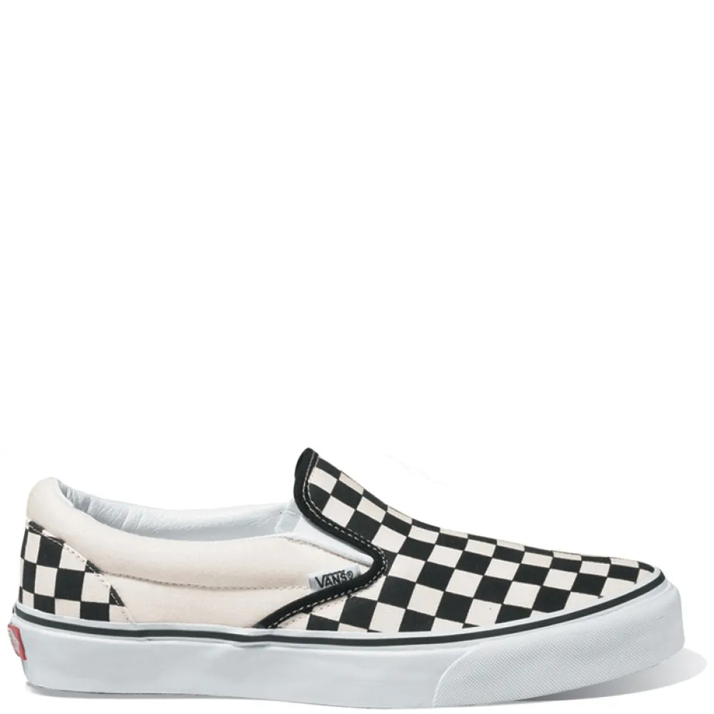 Torsion Control System Minimalist Base Vans Checkerboard Slip-On in Black/Off White Cushioned Footbed
