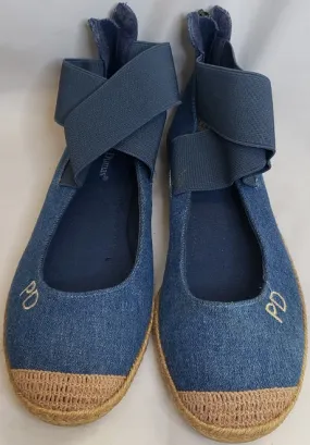 Event Night Goldie -- Women's Zip Espadrille -- Navy Denim