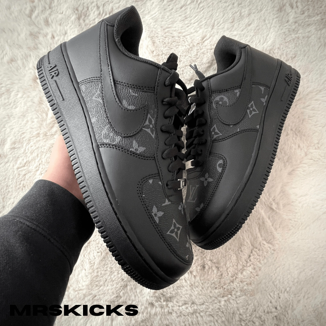 Play Mode Elastic laces Custom Black Lv Airforce 1