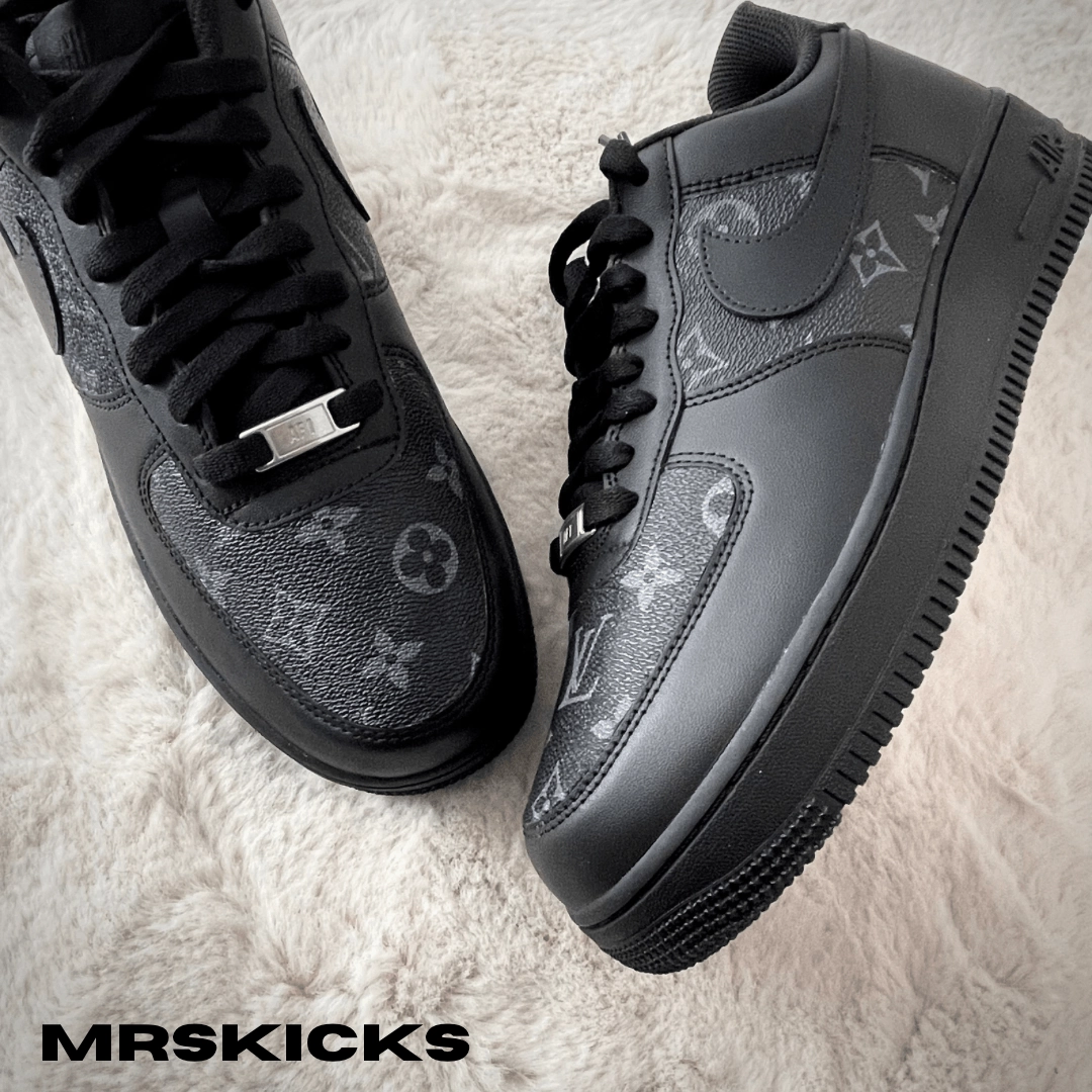 Custom Black Lv Airforce 1 Clean Step Earth Tone
