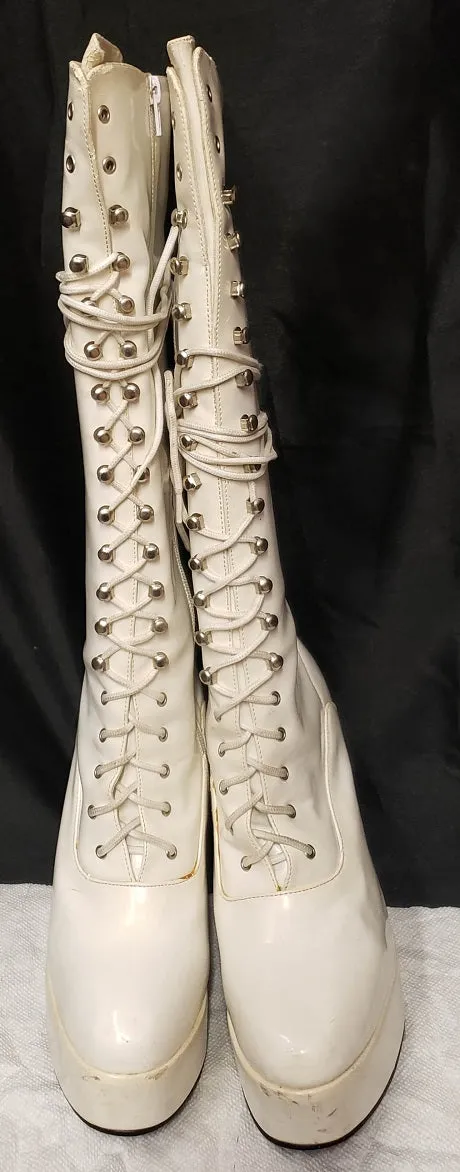 5" Electra -- Women's Granny Style Dress Boot -- White Patent Trust Fit