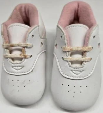 Rickia -- Infant's Sneaker with Soft Sole -- White/Pink Quick Flex