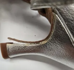 Cold Guard Comfortable Insole 3" Angela -- Flare Heel Latin Sandal -- Silver