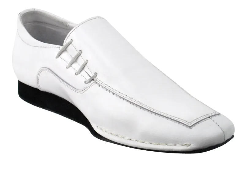 Sancho -- Unisex Side Tie Salsa Oxford -- White Stretchable Material