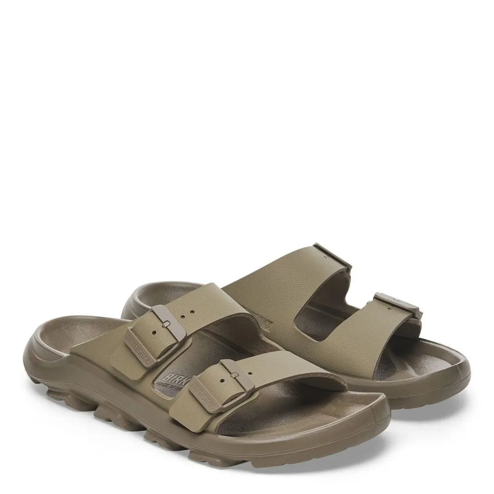 Hyperbolic Cushion Birkenstock Men's Mogami Terra 2 Strap Birko-Flor in Apex Faded Khaki Work Style Responsive foam
