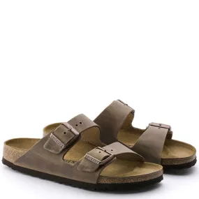 Innovative Birkenstock Arizona Oiled Leather in Tobacco Brown Odor Control Technology Comfy lining