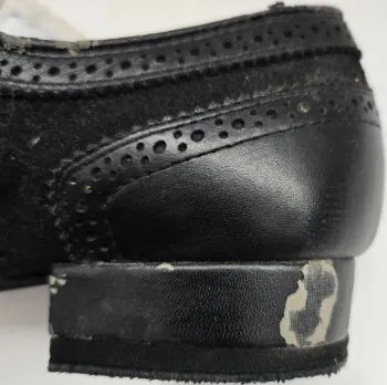 Shiny Tone Jordan -- Men's Standard Ballroom Oxford -- Black Leather/Suede