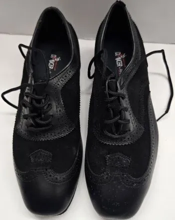 Jordan -- Men's Standard Ballroom Oxford -- Black Leather/Suede Teen Edge Resort Mood