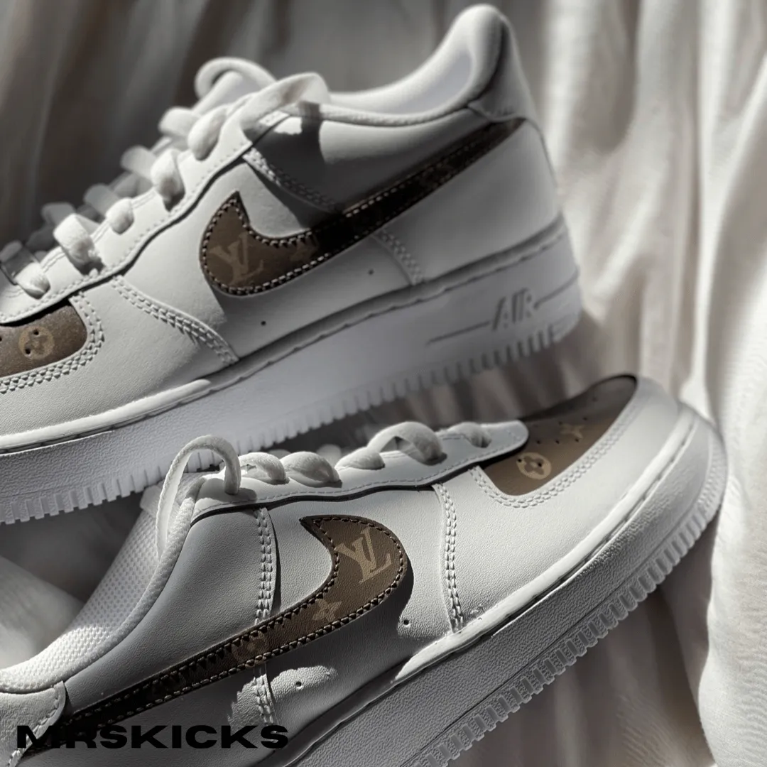 Custom Brown Lv Airforce 1 Trail Ease
