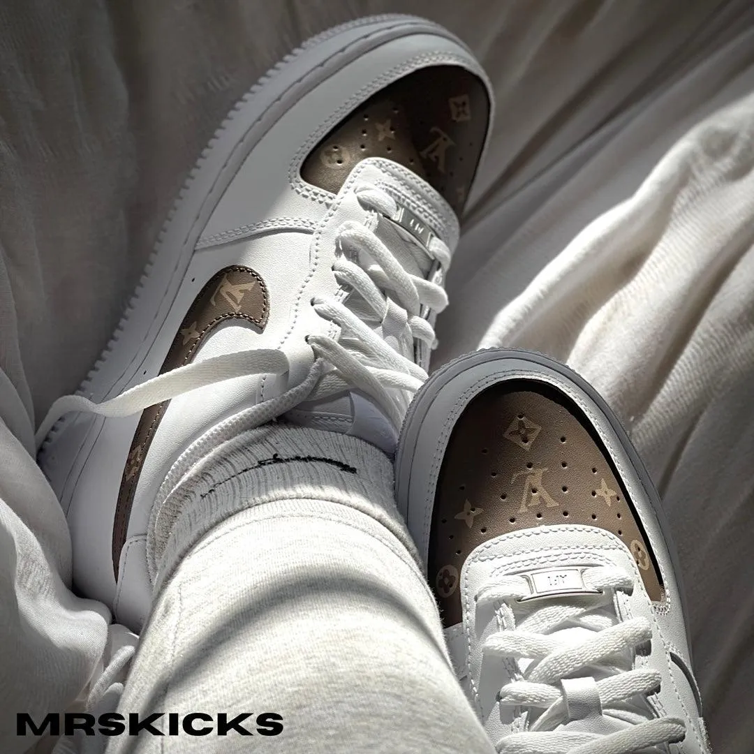 Custom Brown Lv Airforce 1 Neutral Base