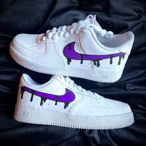 Rain Step Linen Air Custom Purple Drip Airforce 1