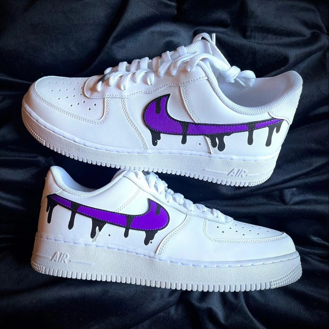 Slim Form Molded Insole Custom Purple Drip Airforce 1