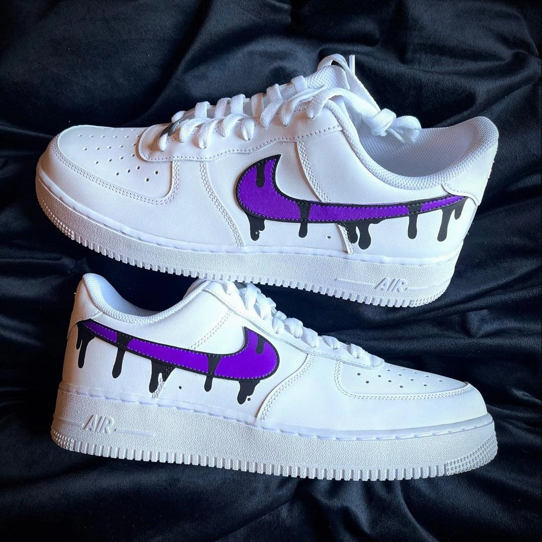 Custom Purple Drip Airforce 1 Comfort Step