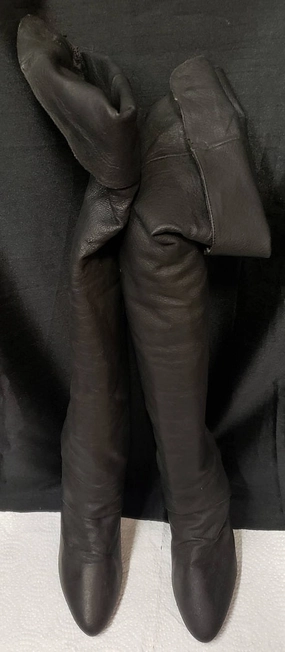 2.5" Angelika -- Women's Thigh High Dress Boots-- Black Soft Ease Cool Pace