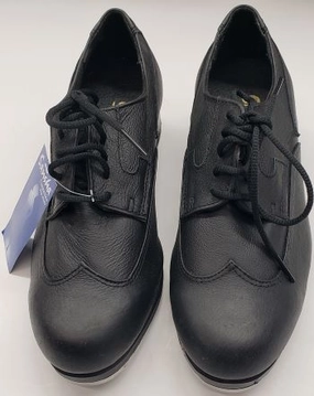 Chic Style Shoes Padded collar Wing-Tip -- Leather  Tap Shoe Oxford -- Black