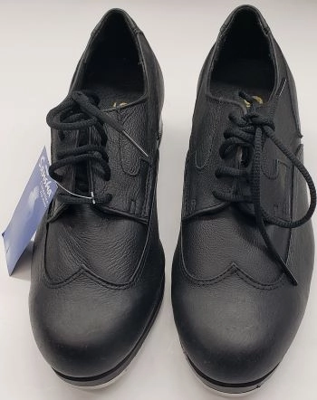 Chic Style Shoes Padded collar Wing-Tip -- Leather  Tap Shoe Oxford -- Black