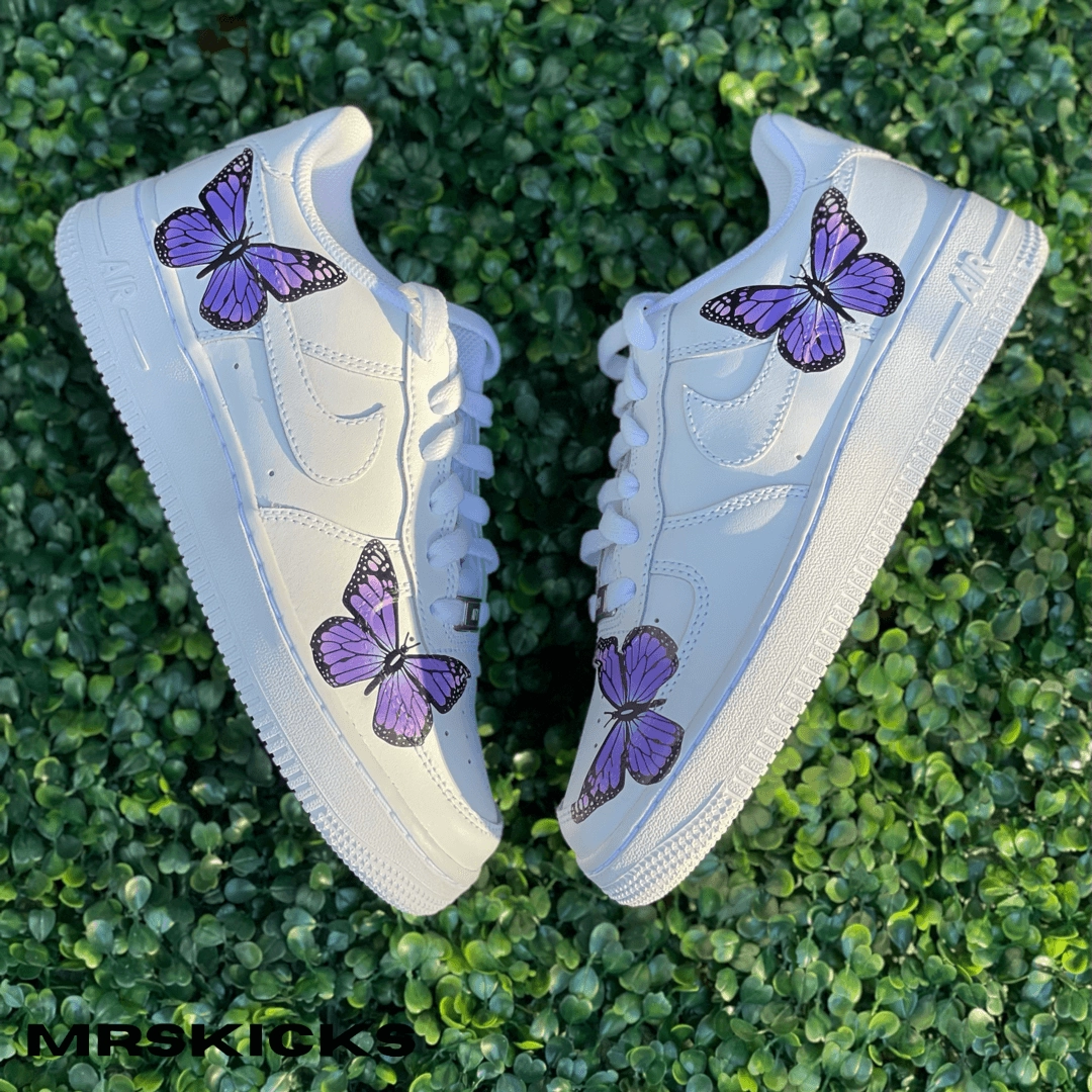 Step Ahead Mono Style Custom Purple butterfly Airforce 1
