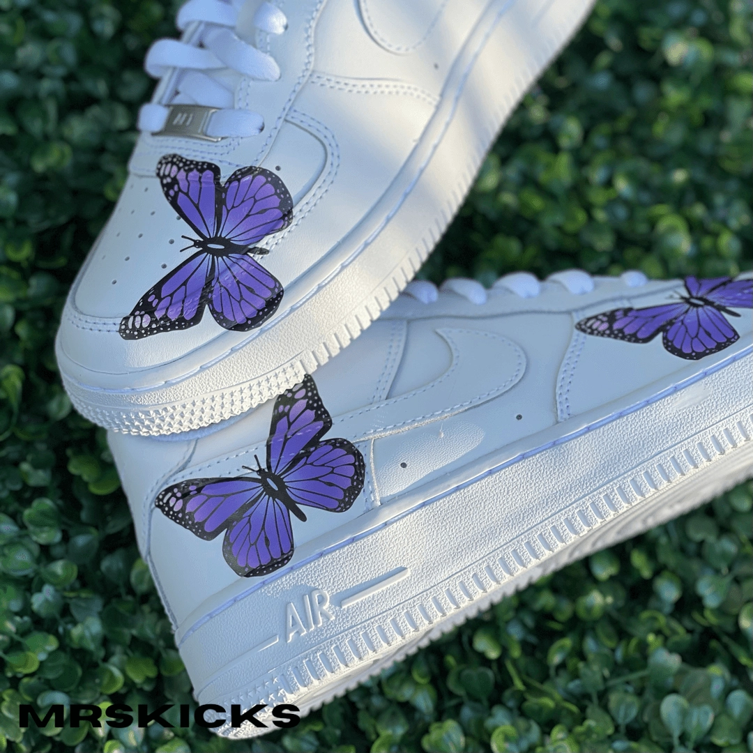 Custom Purple butterfly Airforce 1 Frost Safe Ice Grip