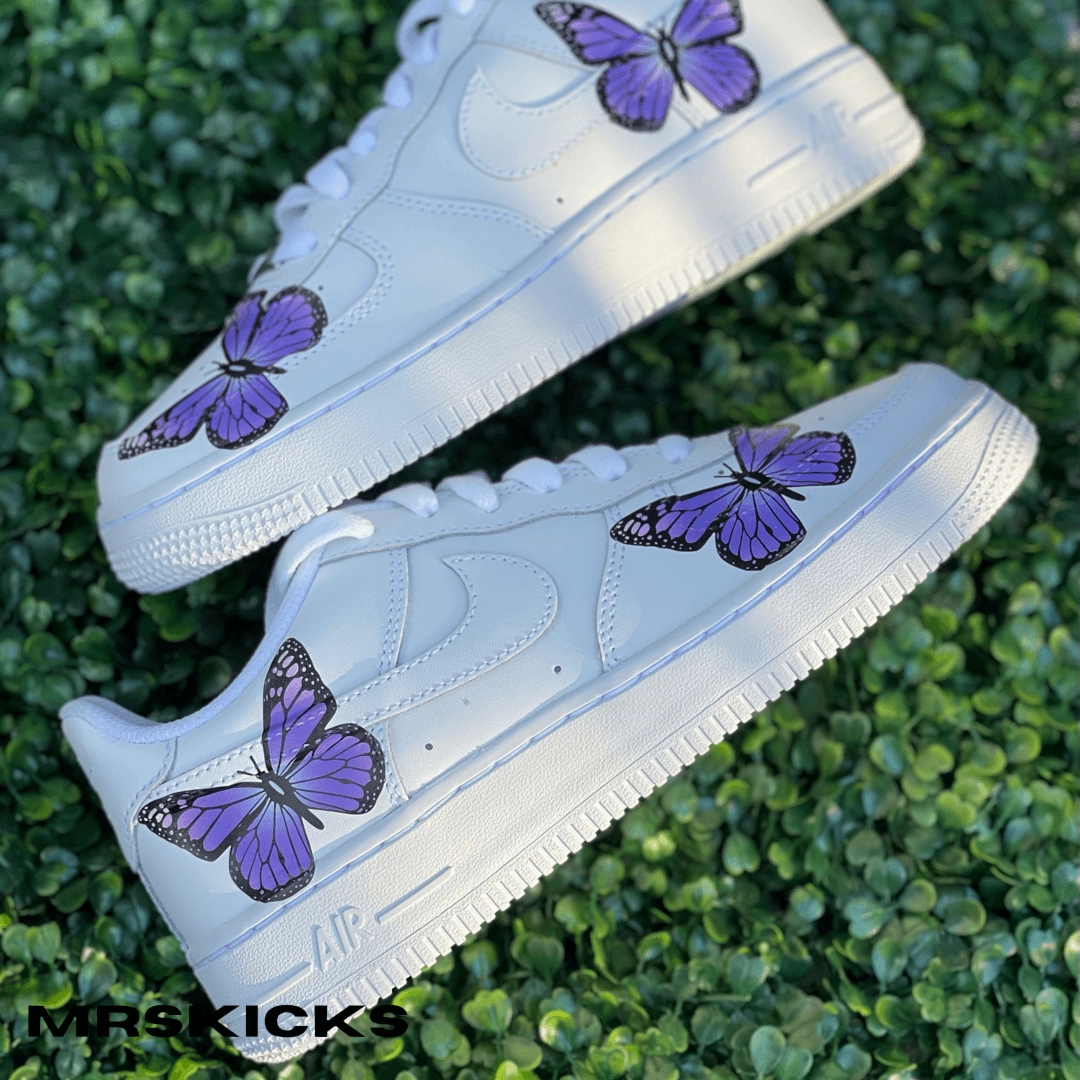 Cotton Touch Custom Purple butterfly Airforce 1