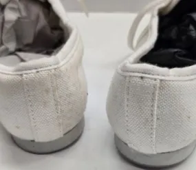 Edwin -- Canvas Split Sole Jazz Shoe, Suede Sole -- White Timeless Fit Flexible