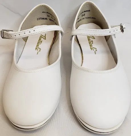 Quela Jr. -- Children's Economy Tap Strap -- White Suede Soft group walk