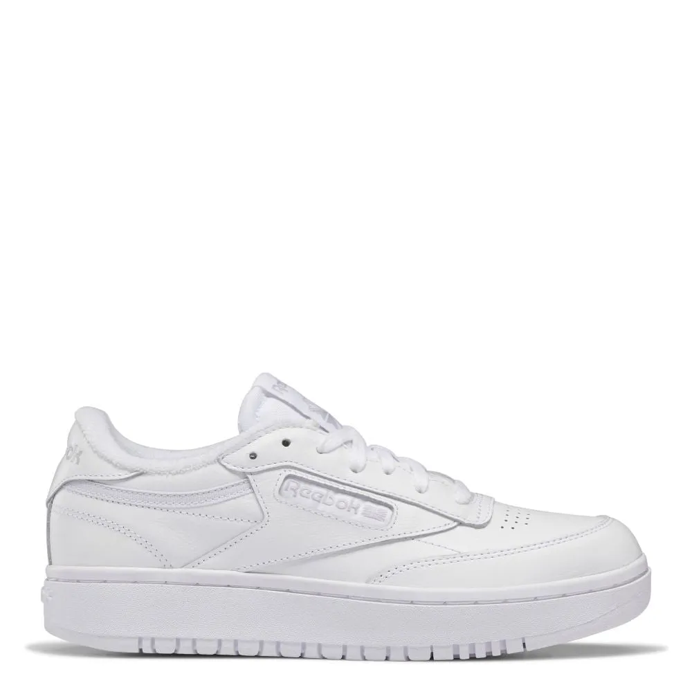 Reebok Women's Club C Double in Ftwr White/Ftwr White/Cold Grey 2 Icon Edge