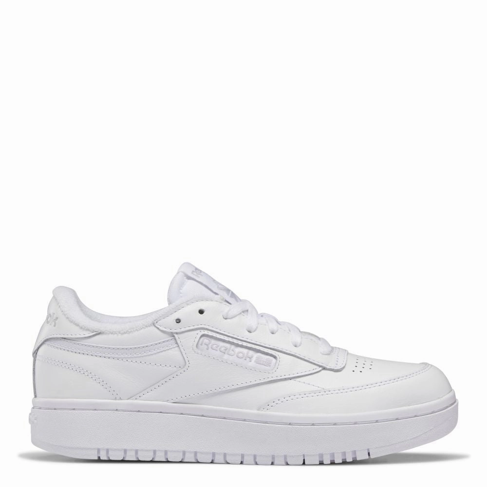 Reebok Women's Club C Double in Ftwr White/Ftwr White/Cold Grey 2 Icon Edge