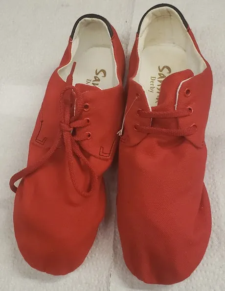 Toe Protection Derby -- Canvas Split Sole Jazz Oxford -- Red