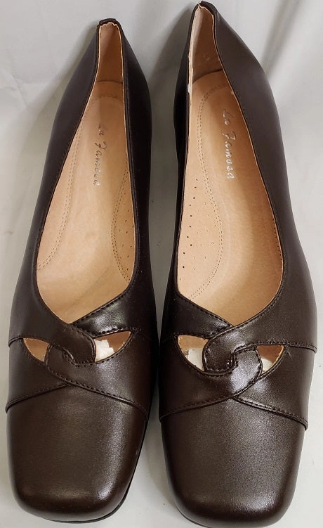 2.25" Elizabeth -- Women's Leather Pump -- Brown Safety Fit Dapper Style