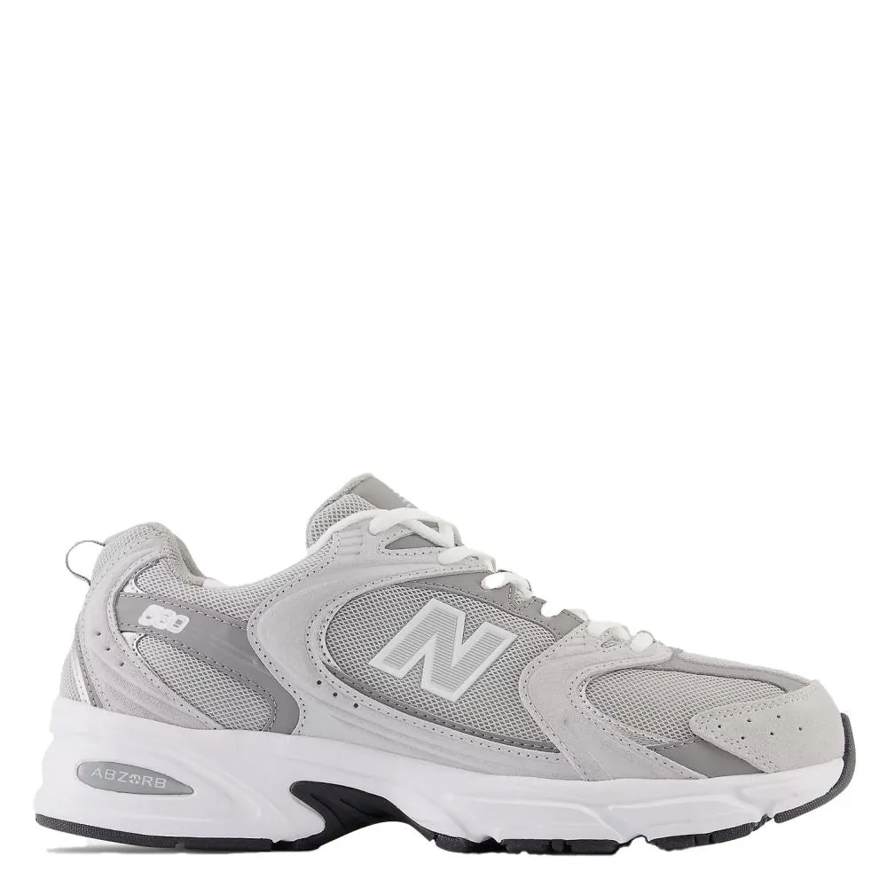 Grip tech New Balance 530 in Raincloud with Shadow Grey and Silver Metallic Pull-on style Factory Worker