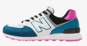 New Balance ML574PWC/ white/blue/pink Strong Stitching