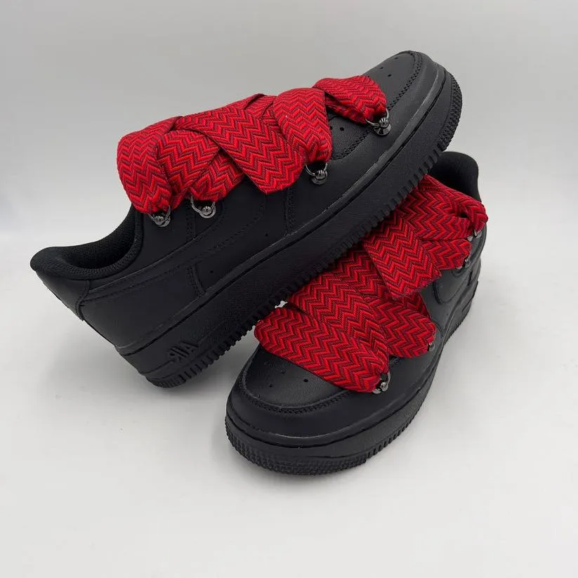 Action Ready Nike Air Force 1 Black ??Lanvin Style Red??