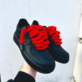 French Soft Energy Rise Nike Air Force 1 Black Rope Laces Red??FALSE