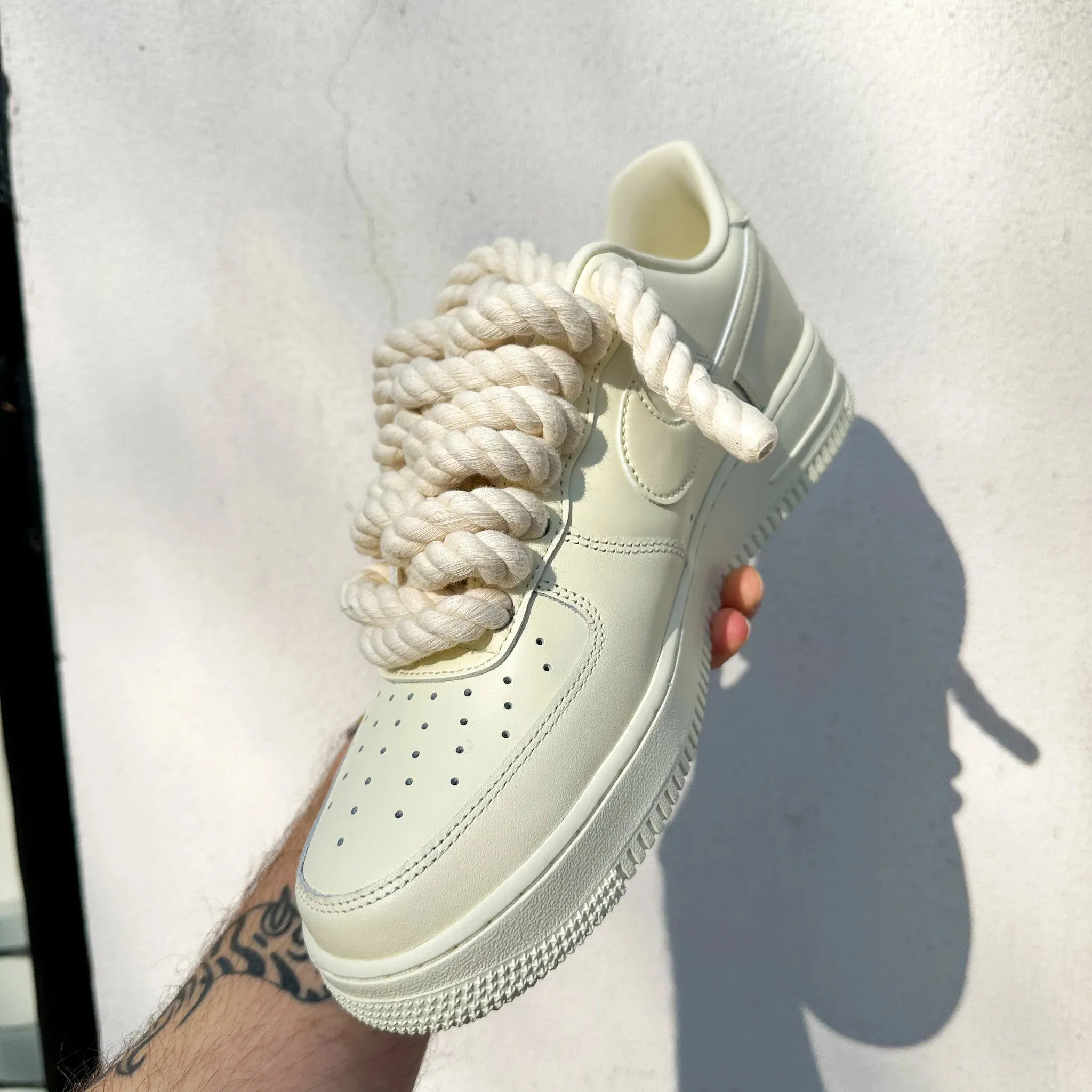 Nike Air Force 1 "Rope Laces" CREAM V1's Move Light Toe Protection