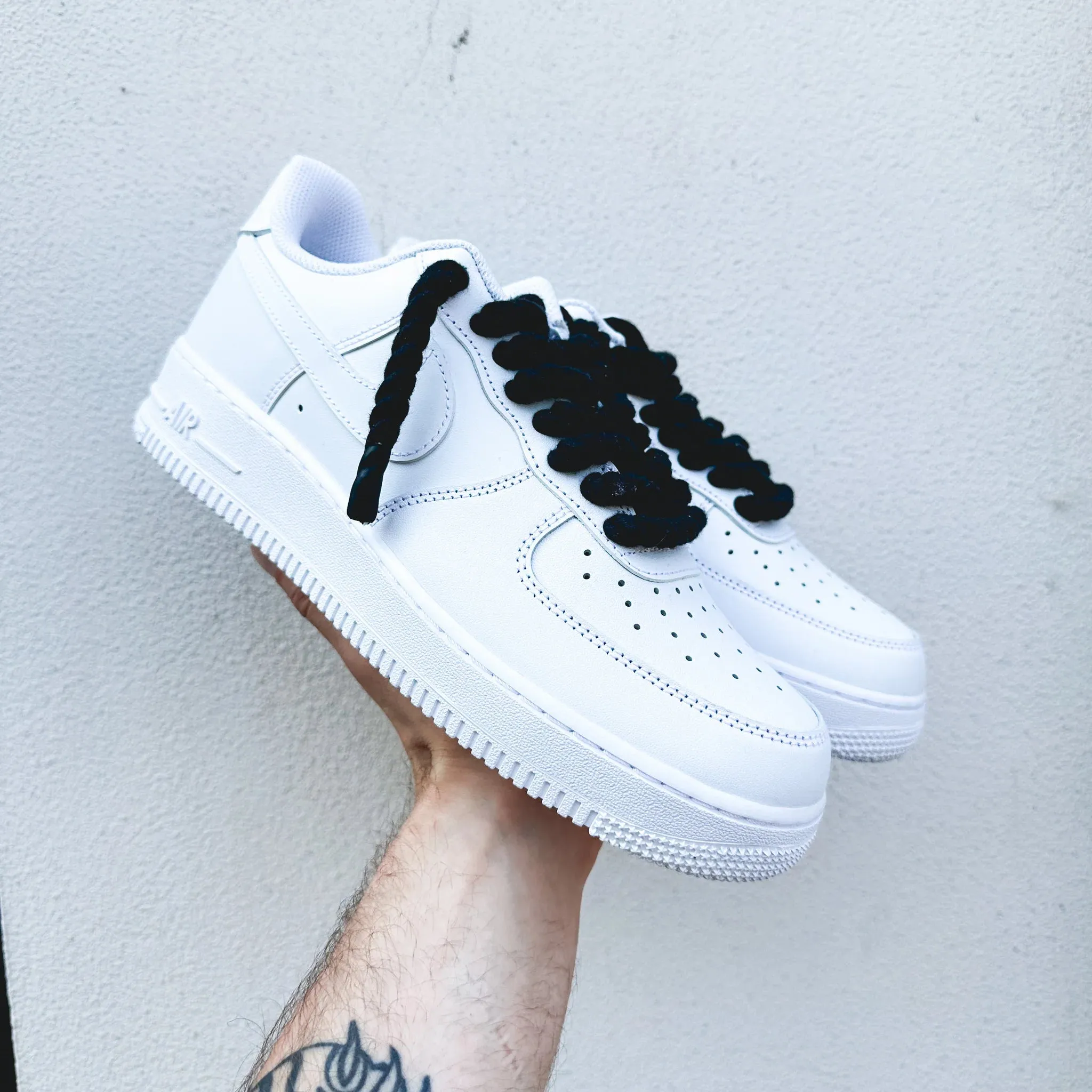 Rubber Sole Nike Air Force 1 ??Rope Laces Black??